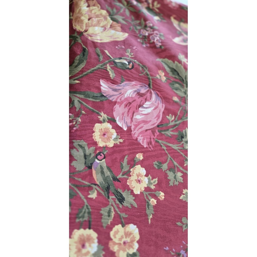 Robert Kaufman Bird Floral Ivy Red Cotton Fabric Cottage Classic 130x56 Material - Picture 4 of 5